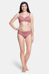 Amante Low Rise Three-Fourth Coverage Bikini Panty - Dusty Rose — thumbnail 5
